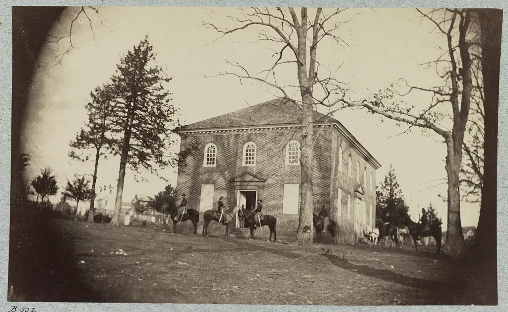 Falls Church, Virginia durante la Guerra Civil, fotografiada entre 1861 y 1865