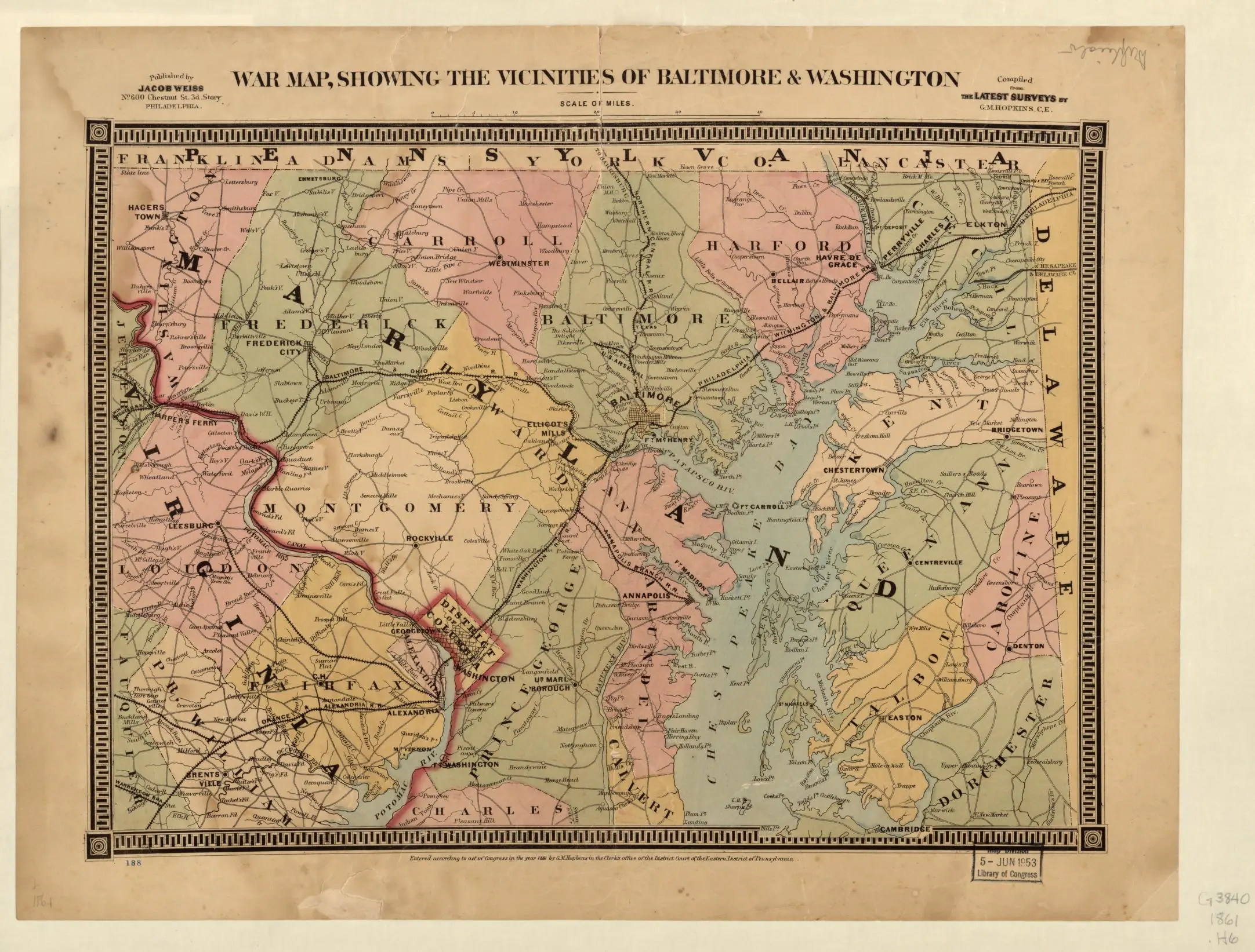 War map showing Washington DC