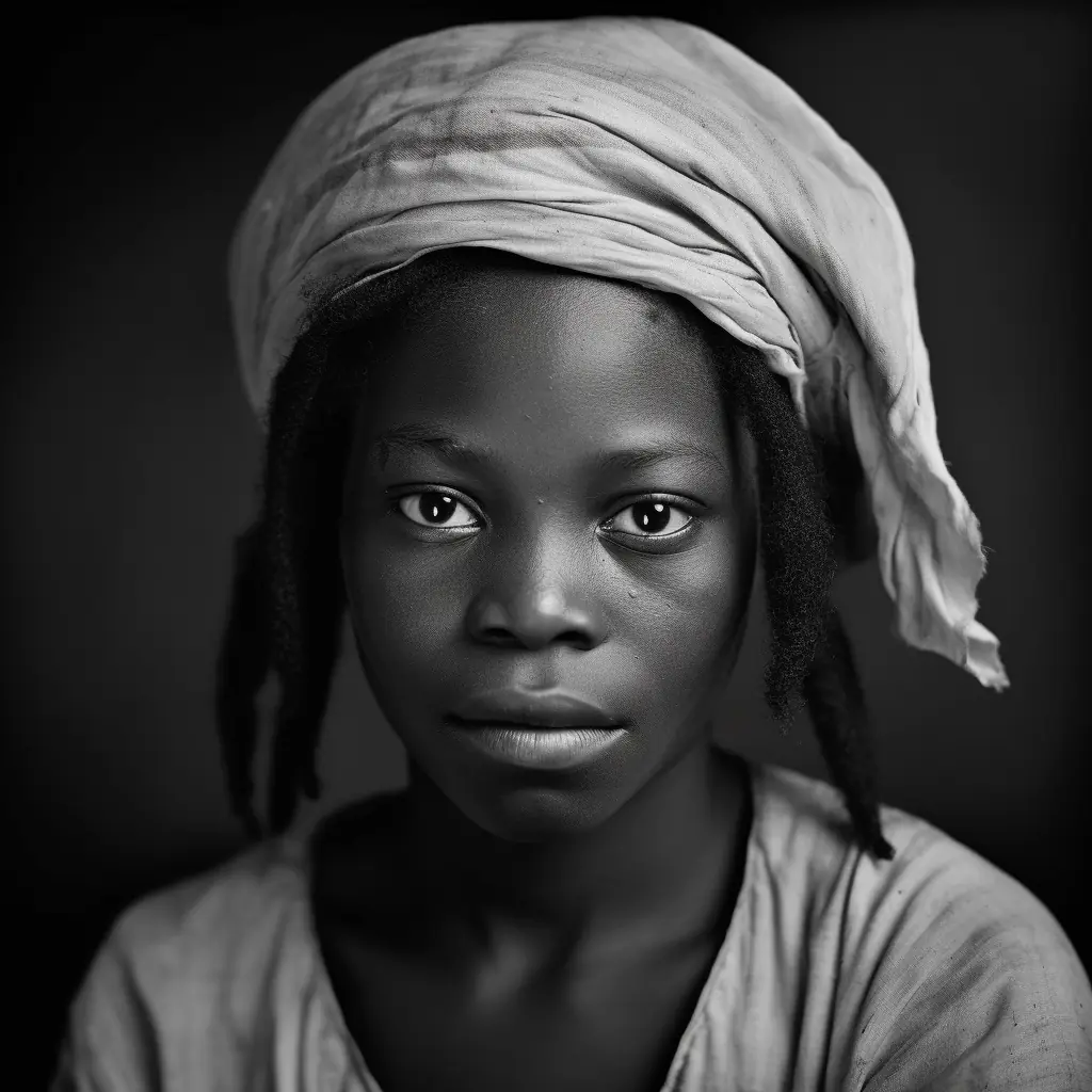 Digital render of Nelly, an African woman in 1800's Falls Church, Virginia